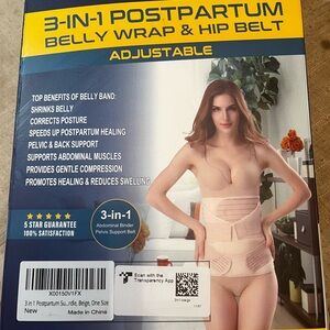 Source Unknown Beige 3-in-1 Postpartum Belly Wrap